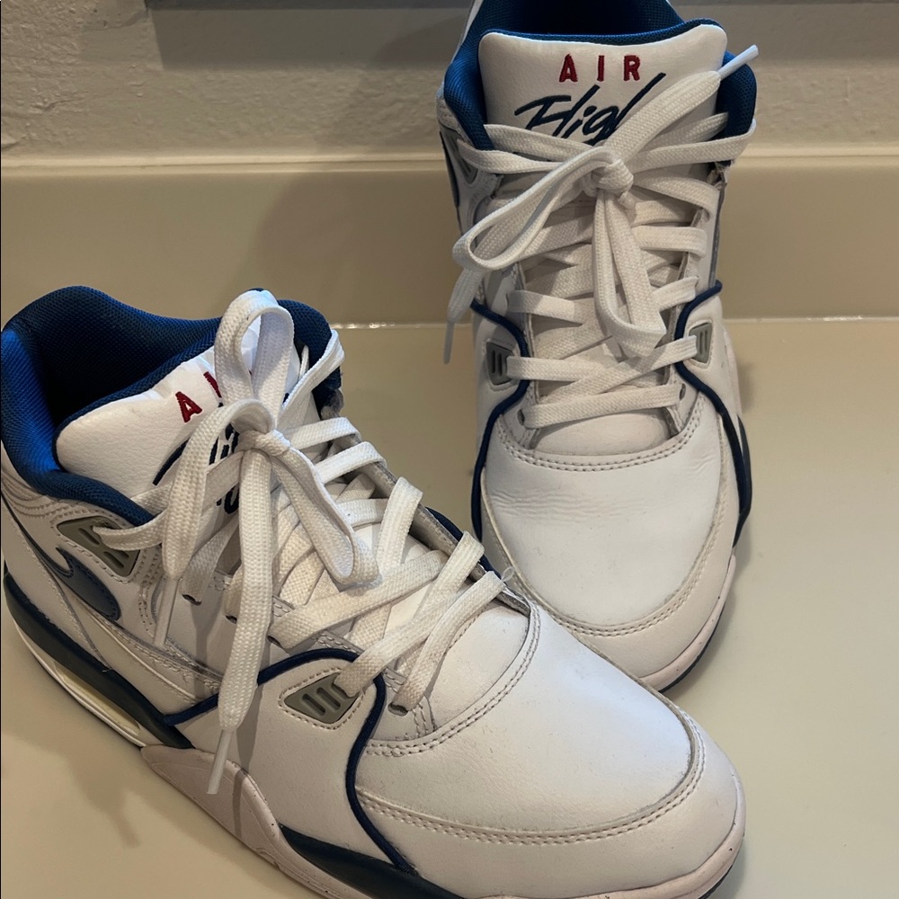 Jordan Air White and Blue Sneakers